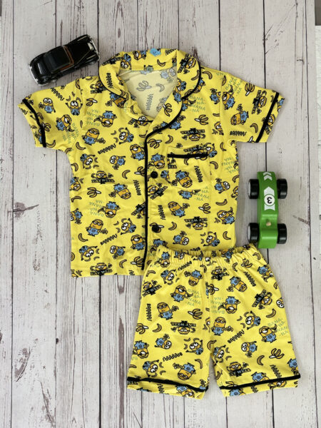Yellow Minions Printed Kids Night Suit Sets