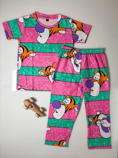 Green & Pink Cute Classy Printed Kids Coords