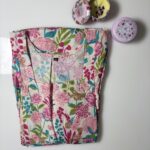 Cream Colored  Floral Printed Feeding Blended Cotton Frock With Zip - 3XL