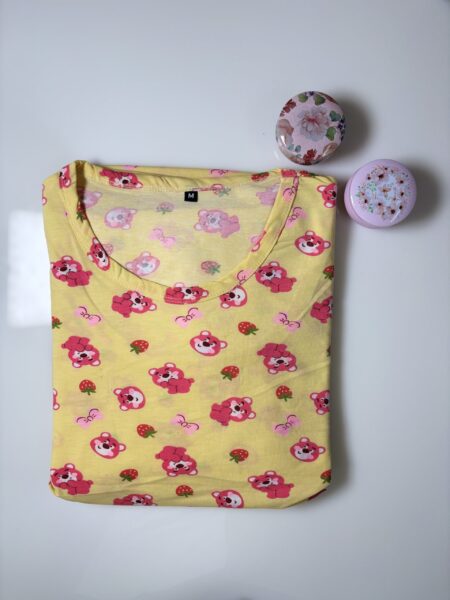 Yellow Toy Bear's Printed Feeding Maxi and Short Sleeve
