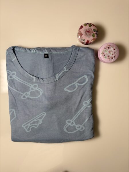 Gray Glasses Printed Feeding Maxi and Short Sleeve