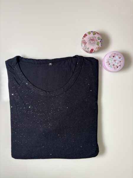Black Small Dye's Printed Feeding Maxi and Short Sleeve