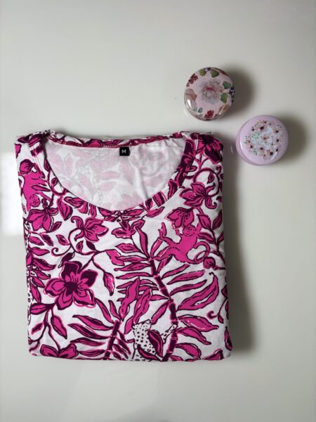White Floral Printed Feeding Maxi and Short Sleeve