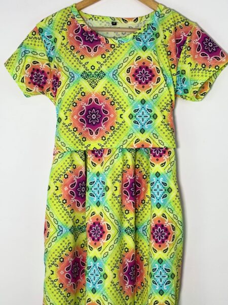 Green Kanakambari Pattern Printed Feeding Maxi and Short Sleeve