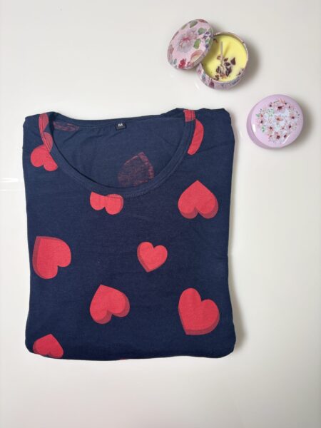 Navy and Hearts Printed Short Sleeve Feeding Maxi