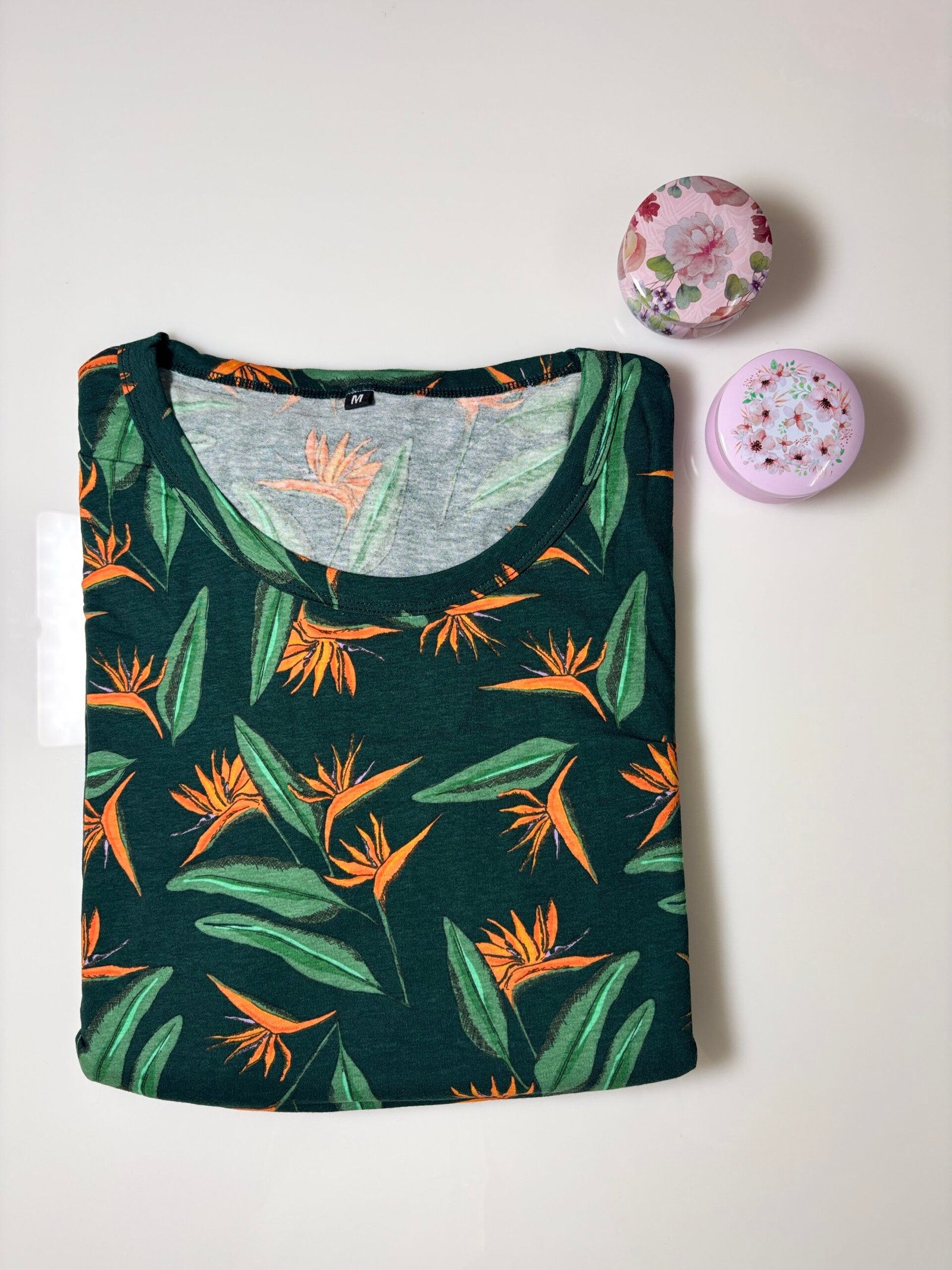 Green and Tropical Printed Short Sleeve Feeding Maxi