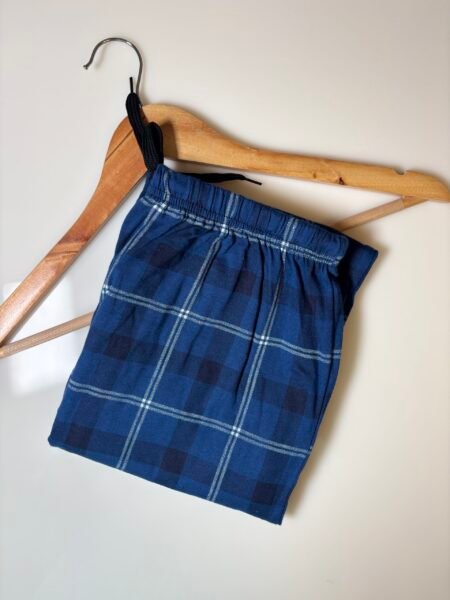 Dark Blue and Plaid Printed Women’s Pant