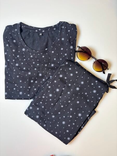 Ash and Starlit Printed T-Shirt and Pant Coords Set
