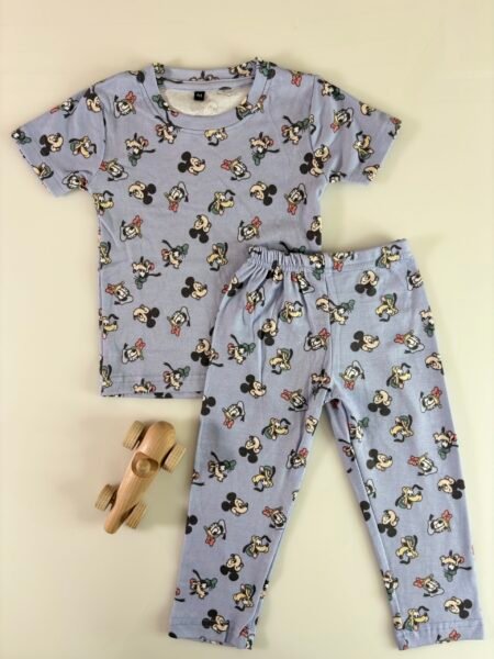 Lavender Novelty Printed Interlock T-Shirt and Pant Co-ords