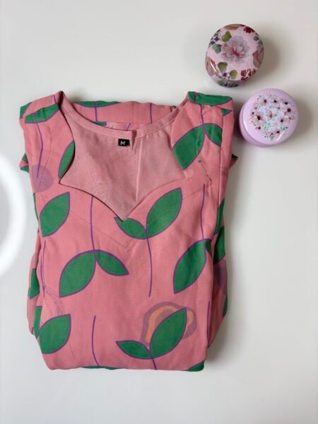 Baby Pink Floral Printed Georgette Outdoor Feeding Maxi