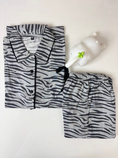 Grey and Zebra Printed Shirt and Pant Coords