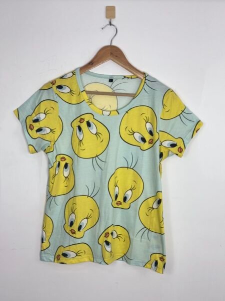 Light Green Cartoon Printed T-Shirt