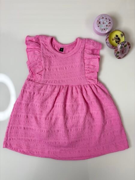 Pink Ruffle Sleeve Frock