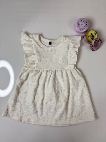 White Ruffle Sleeve Frock