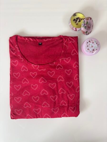 Red Heart's Printed Round Neck Lounge Frock