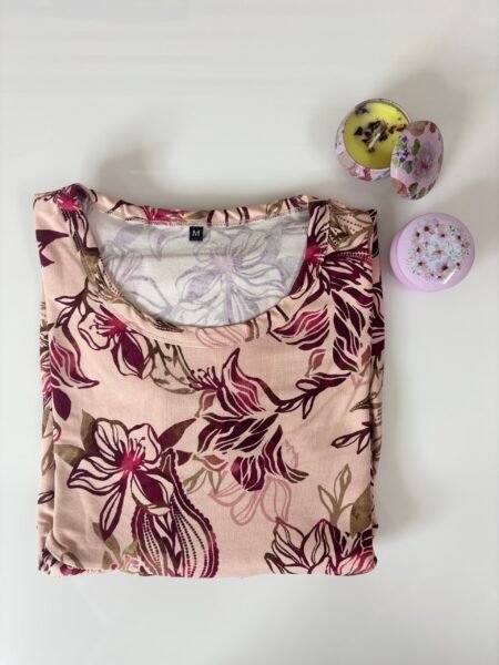Sandal Floral Printed Round Neck Lounge Frock