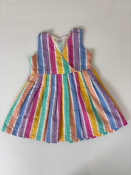 Multicolor Stripes Printed Frock Outdoor Wear Set