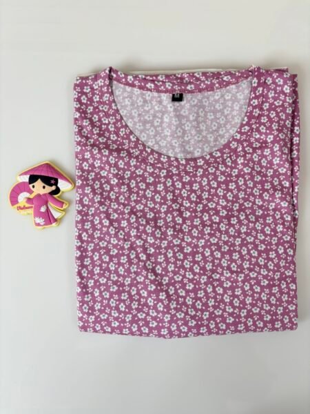 Cotton Fabric Mauve Ditcy Floral Printed Maternity Maxi