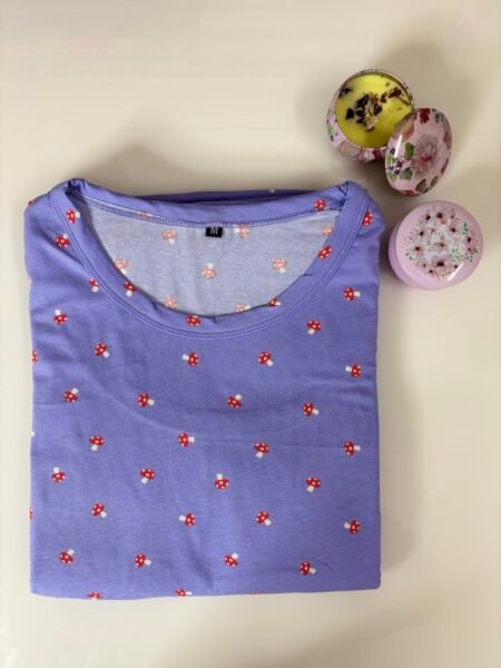 Modal Fabric Violet Mushroom Printed Maternity Maxi