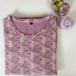 Modal Fabric Baby Pink Unicorn Printed Maternity Maxi - XL