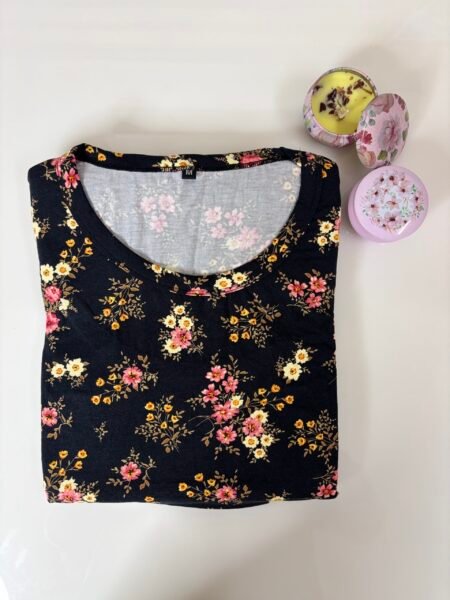Modal Fabric Black Red Floral Printed Maternity Maxi