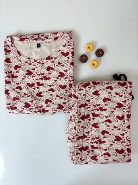 Off-White Heart's Printed Feeding Top and Pant Set