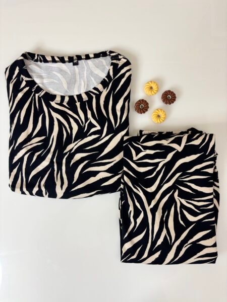 Black Zebra Printed Feeding Top and Pant Set