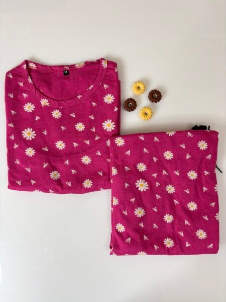 Pink Floral Printed Feeding Top and Pant Set