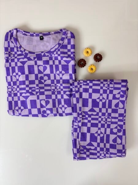 Blue Geometric Printed Feeding Top and Pant Set
