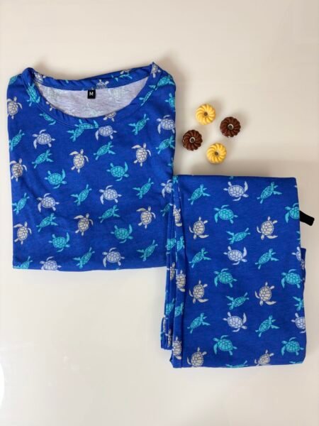 Blue Turtle Printed Feeding Top and Pant Set