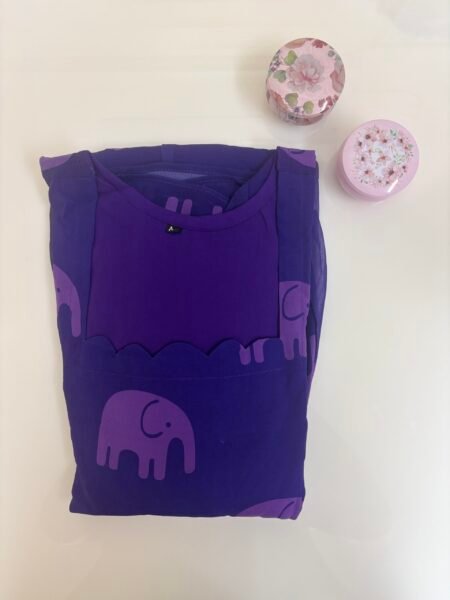 Blue Elephant Printed Georgette Outdoor Non-Feeding Maxi