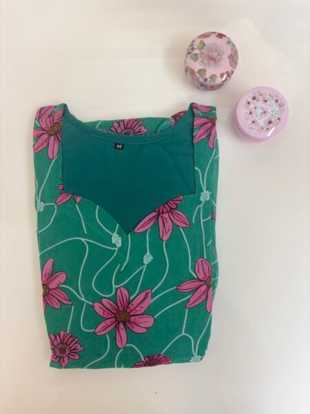 Green Floral Printed Georgette Outdoor Non-Feeding Maxi