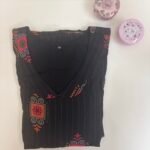 Black Ethnic Motifs Printed Georgette Outdoor Non-Feeding Maxi - XL