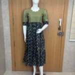 Green Black Pattern Printed Hakoba Non Feeding Maxi - XL