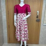 Pink Lotus Printed Hakoba Non Feeding Maxi - 2XL