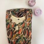 Beige Leafy Printed Georgette Outdoor Feeding Maxi - 2XL